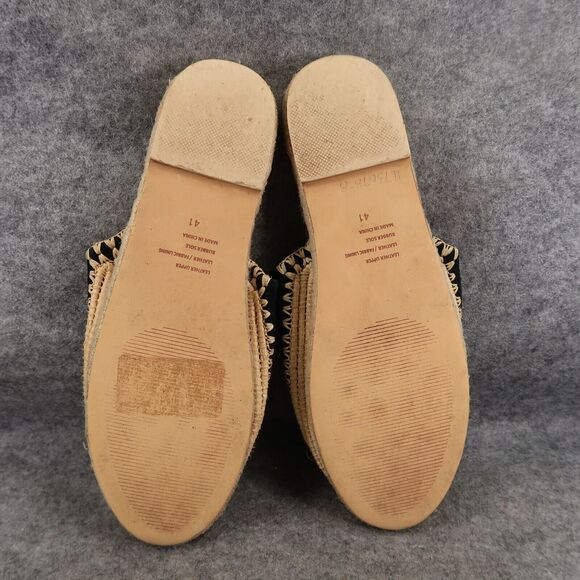 Seed Shoes Womens 41 Mule Flats Espadrille Boho Fashion Slip On Platform Leather - Picture 11 of 14